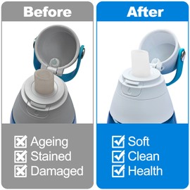 WtrBtl 4-Pack Mouthpiece Replacement for Brita Water Bottle With brush, Bite Valve Replacement Parts Compatible with Brita Filter Water Bottles & Brita Stainless Steel Water Bottle (white)