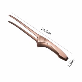 LLiKZio Yakiniku Tongs, Stainless Steel, For Camping, Barbecues, Condiments, Cooking, Fried Food, Pasta (Set of 2), 9.4 inches (24 cm), Floating Tip, Slim and Easy to Grab, Anti-Slip, Dishwasher Safe