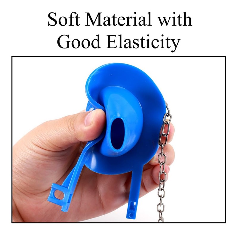 2 Pack Universal Toilet Flapper with POM Chain, Rubber Flush