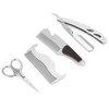6pcs Beard Kit Shaving Knife Blade Beard Brush Scissors Storage