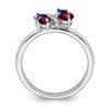 Solid 925 Sterling Silver Stackable Cr Ruby and Cr Sapphire