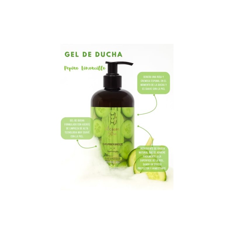 Jabón Líquido Oleum Vitae Cucumber Breeze Shower Gel, 360 G