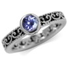 Silvershake Genuine Tanzanite 925 Sterling Silver Stack Stackable Filigree Ring