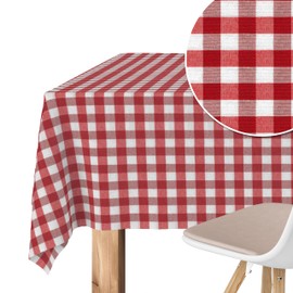 Martina Home TEFLONATED TABLECLOTH MADE Vichy Red 140X140 CM