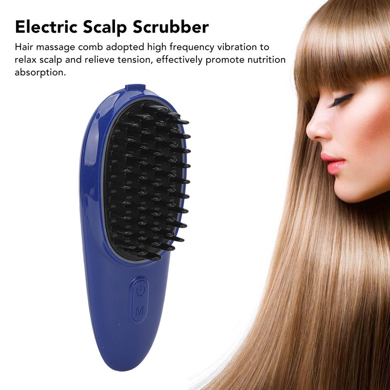 Electric Scalp Massager Brush Vibration Red Blue LED Fatigue Relief