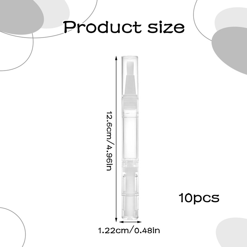 Pack of 10 Transparent Twist Pen (5 ml) Leak-proof and