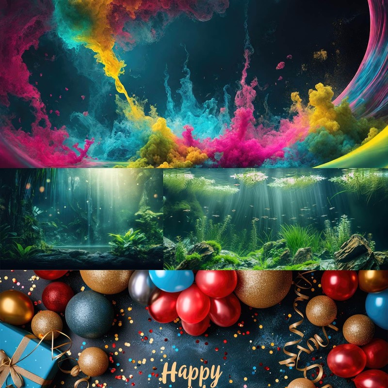Cave Aquarium Background Underwater Cave with Light Beam Tranquil Stream