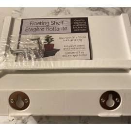 Greenbrier International Small White Floating Shelf PVC Plastic and Hanging Hardware Holds 2 X $13.99