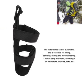 Water Bottle Holder, Molle Water Bottle Bag Strap Adjustable Water Bottle Holder for Outdoor Hiking Camping (Black)