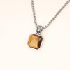COAI Gift Ideas Men's Box Chain with Square Chain Pendant