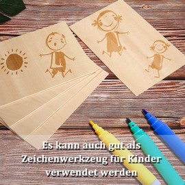 Plywood Panels, Pack of 12 Balsa Wood Panels, Wooden Board 200 x 100 x 1.5 mm, Birch Plywood, Multiplex Panels, Wooden Panels Crafts, for DIY Crafts or Model Making, Modeling, Engraving