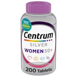 Centrum Silver - Multivitamínico para mujeres 50 Plus, suplemento multivitamínico/multimineral con vitamina D3, vitaminas B, ingredientes sin OMG, apoya la memoria y la cognición en adultos mayores,