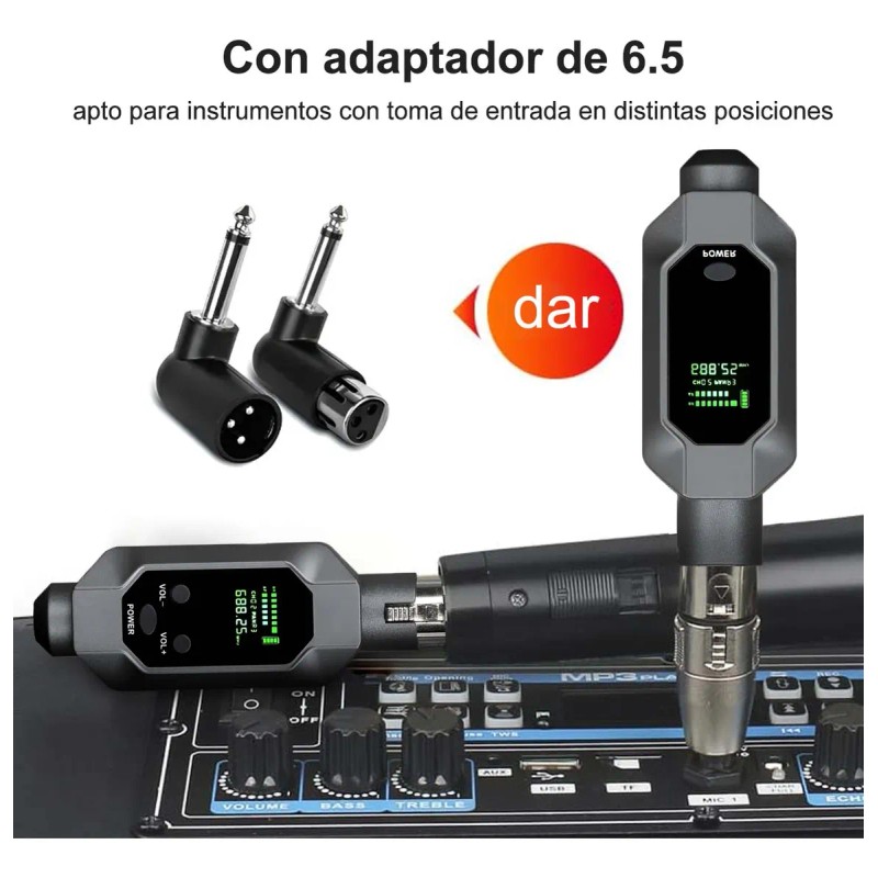 Sistema Inalámbrico De Micrófono Transmisor Receptor Uhf Dsp