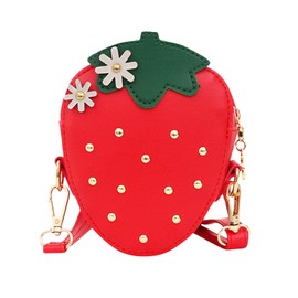GlamRays Children's Handbags for Girls, Little Girls Strawberry Handbag, Kids Toddler Crossbody Handbags for Girls, Birthday Gift, red