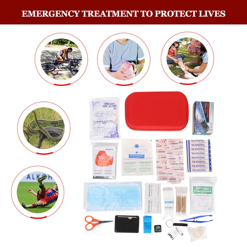 Portable Emergency Aid Kit Home Outdoor Car Emergency Survival Treatment