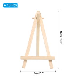 PATIKIL 6.3" Wooden Art Easel, 10 Pack Display Stand Portable Tripod Holder Canvas Frame Foldable Artist Tabletop Display for Drawing Painting Art Studio