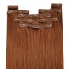 YoungSee 22inch 120g 7pcs Clip in Human Hair Extensions Copper