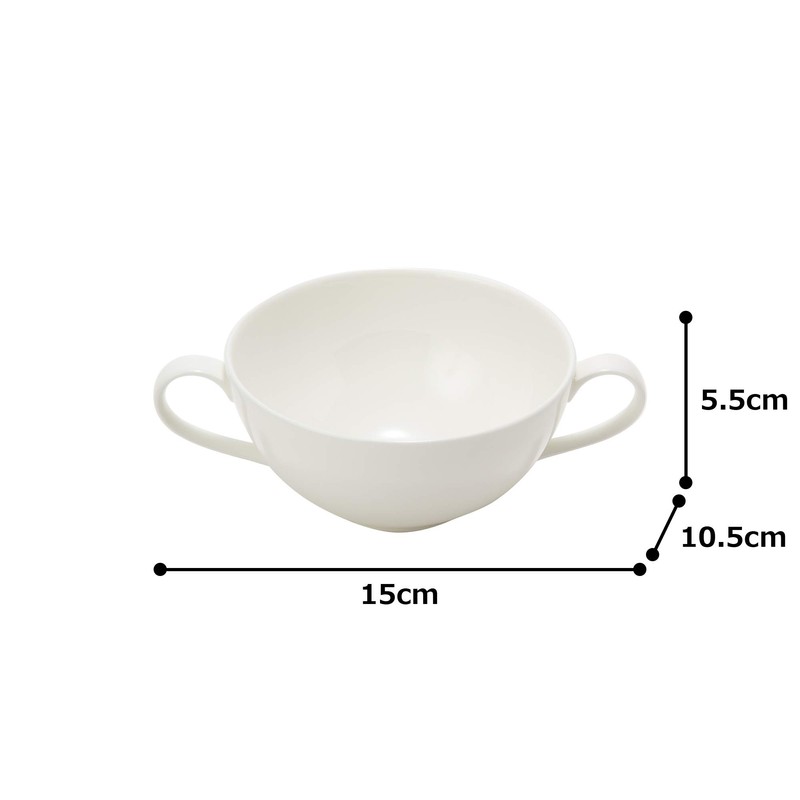 NARUMI(ナルミ) Cup and Saucer Sense Plain White 260cc Bouillon 51799-2913