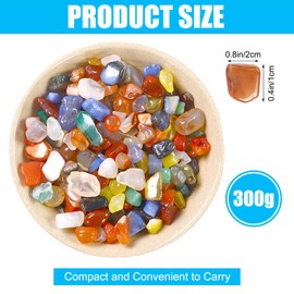 HIKPACKER 300 g Mix Agate Gemstones Set, 9 mm - 12 mm Mini Colourful Natural Stone Tumbled Stones, Semi-Precious Stones in Various Shapes, Irregular Gemstone for Aquarium, Flower Pot, Decorative