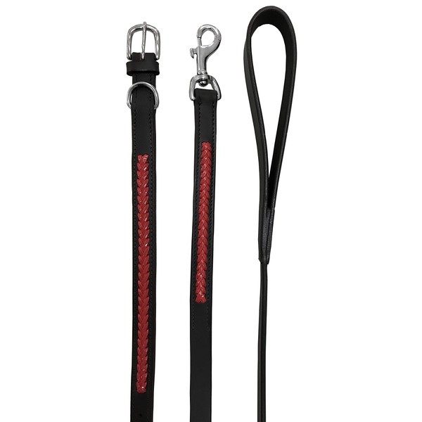 BRADLEY CROMPTON Genuine Leather Matching Pair Dog Collar and Lead
