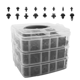 620 Pcs Car Retainer Clips, Plastic Rivets Fasteners, Push Retainer Kit, Fender Rivet Clips, 16 Most Popular Sizes Auto Push Pin Rivets Set Replacement for Ford Toyota Honda GM Chrysler Acura