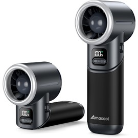 AMACOOL Portable Handheld Turbo Fan丨5 Speed Foldable Hand Fans丨Max 20 Hours Runtime丨Rechargeable Mini Pocket Cooling Fan for Travel, Outdoor Activities, Gifts for Women