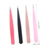 Baluue 4pcs Stainless Steel Eyebrow Clips Pointed Tweezers for Precision