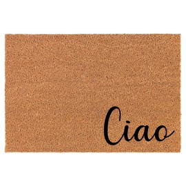 Welcome Doormat Natural Coco Coir Door Mat Ciao Corner (24" x 16")
