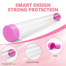 36 Inch 1 Pcs Mahjong Mat Tube Storage Bag with Caps,Pink