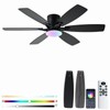 52inch Black Ceiling Fans with Lights and Remote/App Control, Low
