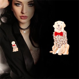 Dog Brooches Pin for Women Girls Lovely Lightweight Acrylic Cartoon Animal Puppy Corgi Labrador Brooches Badges Jewelry for Backpacks Clothes Jackets Hats (Labrador)