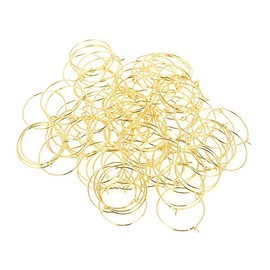 Salmue 100 Hypoallergenic Steel Circle Earring Loops Wine Glass Big Round Party Earring Hoop Ring Set Jewelry Findings (Gold 3025MM)