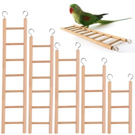Framendino, 5 Pack Wooden Bird Ladder Ladders for Parrots Sizes Cage Hanging Climbing Step