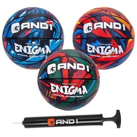 AND1 Mini Basketball 3 Pack Set for Kids (Deflated w/Pump Included): - Size 3 7-Inch Premium Youth Size Basketballs, Easy to Grip, Made for Indoors and Outdoors - color: Smack Talk, size: 3