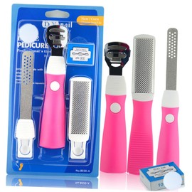 MERRYHAPY 1 Set Professional Set Pink Foot File Exfoliator Kit for Dead Skin Removal for Home and Salon Use Durable Tools for Callous and Hard Skin Care