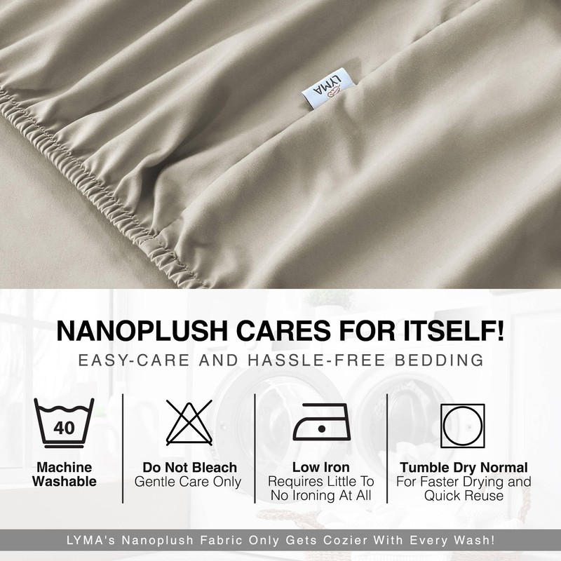 LYMA Bedding Fitted Sheet King, Deep Pocket 30CM, OEKO-TEX Certified,