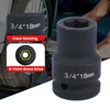 Deep 6-Point Impact Socket 3/4" Drive 18mm,Chrome Molybdenum Steel, Anti-Rust