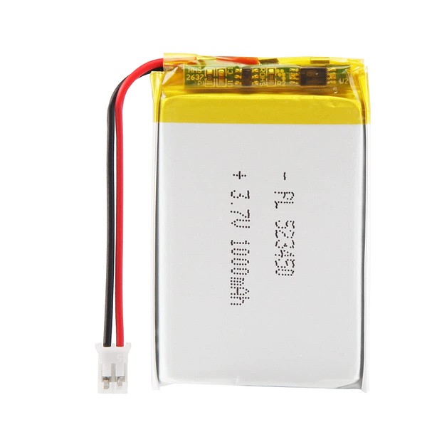 AKZYTUE 3.7V 1000mAh 523450 Lipo Battery Rechargeable Lithium Polymer ion Battery with JST Connector