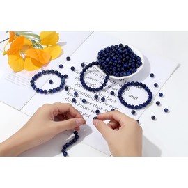 XIANNVXI Lapis Lazuli Beads 8mm Crystal Beads 100PCS Natural Stone Beads Round Loose Gemstone Beads for Bracelet Beads for Jewellry Making