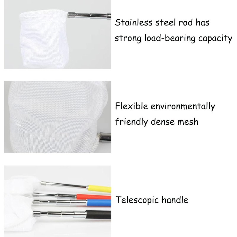 Small Telescopic Aquarium Fish Net, 2Pcs Small Telescopic Shrimp Net,Aquarium