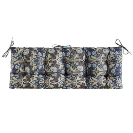 ARTPLAN Outdoor Bench Cushion for Patio Furniture,Tufted Patio Loveseat Cushion for Wooden Metal Wicker Bench Chair,48"X18"X4",Floral,Stone Blue