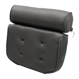 Taylor & Brown Spa Bath Pillow with Head, Neck, Shoulder and Back Support. Non-Slip, Extra Thick, Soft and Large 38x35cm for The Ultimate Relaxation Experience. Fits Any tub (Grey)