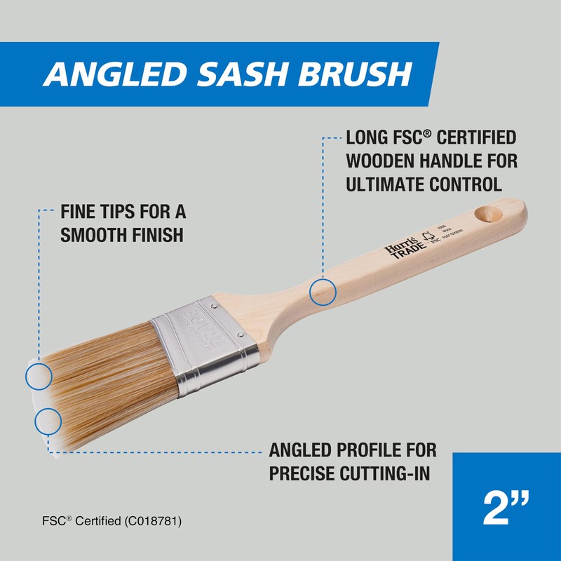 Harris Trade Angled Sash Brush 2", Natural