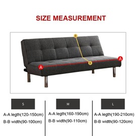 Armless Sofa Cover Futon Slipcover Microfiber Double 3 Seater Sofa Bed Cover Folding Printed Futon Furniture Protector Without Armrests (Color : #46, Size : 190-210cm/74.8-82.6in)