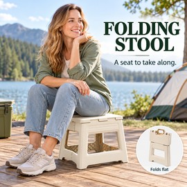 Lightweight Thickened Folding Stool for Outdoor Camping Fishing - Portable Integrated Design Home Travel Garden Magza Stool