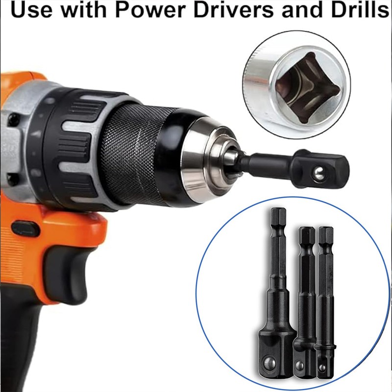 VitalBloom Socket Adapter Set Conversion Impact Socket Bit 0.25 inch