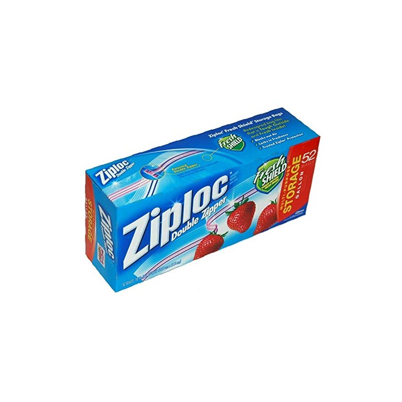 Ziploc Double Zipper Storage Bags - Gallon, 52 Count