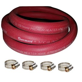 HBD Thermoid Premium Heater Hose 6 Feet Length x 3/4 Inch Inside Diameter and 4 Size 12 Breeze Clamps 5 Piece Bundle
