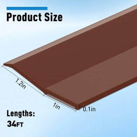 HOMWMPA Garage Door Seal Top and Sides, 34FT TPE Garage Door Seal with Adhesive-Backed, Weatherproofing Garage Door Seals with Nails and Lids in Brown