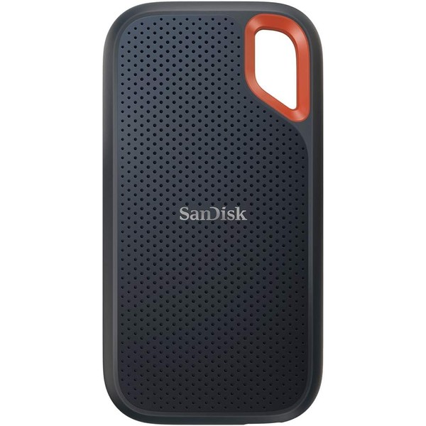 SanDisk SSD, External 500 GB, USB3.2 Gen2, Read Up to 1050MB/s, Splashproof and Dustproof, SDSSDE61-500G-GH25, Extreme Portable SSD, V2, Win Mac, PS4, PS5, Eco Package